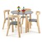 5-Piece Kids Wooden Curved Back Activity Table And Chair Set W/Toy Bricks